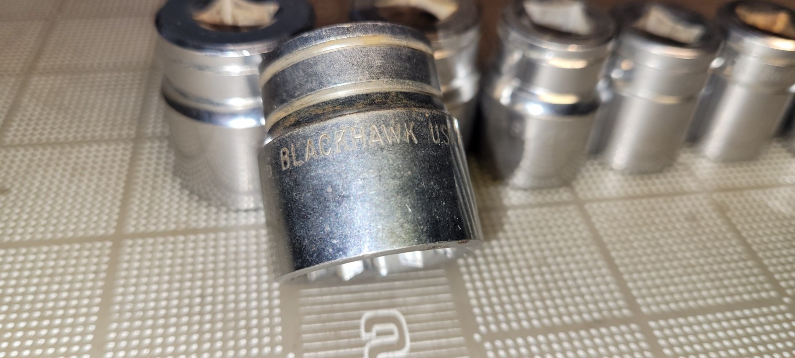Blackhawk USA 3/8″ Dr SAE 8Pc Socket Set 12Pt 3/8″-13/16″ Vintage Very Nice!