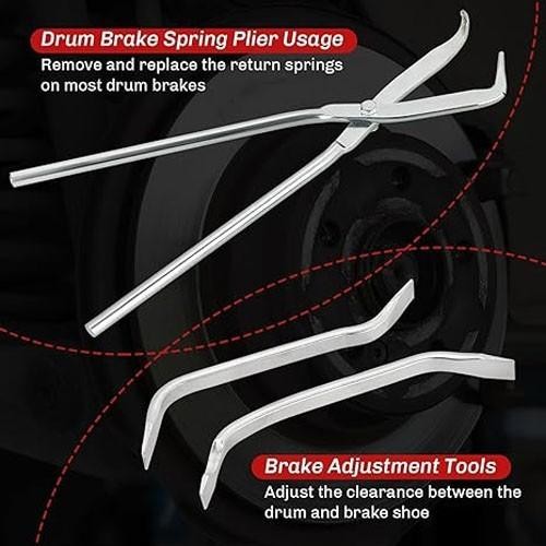 8pc Brake Service Tool Set Professional Repair Install Drum Servicing Springs