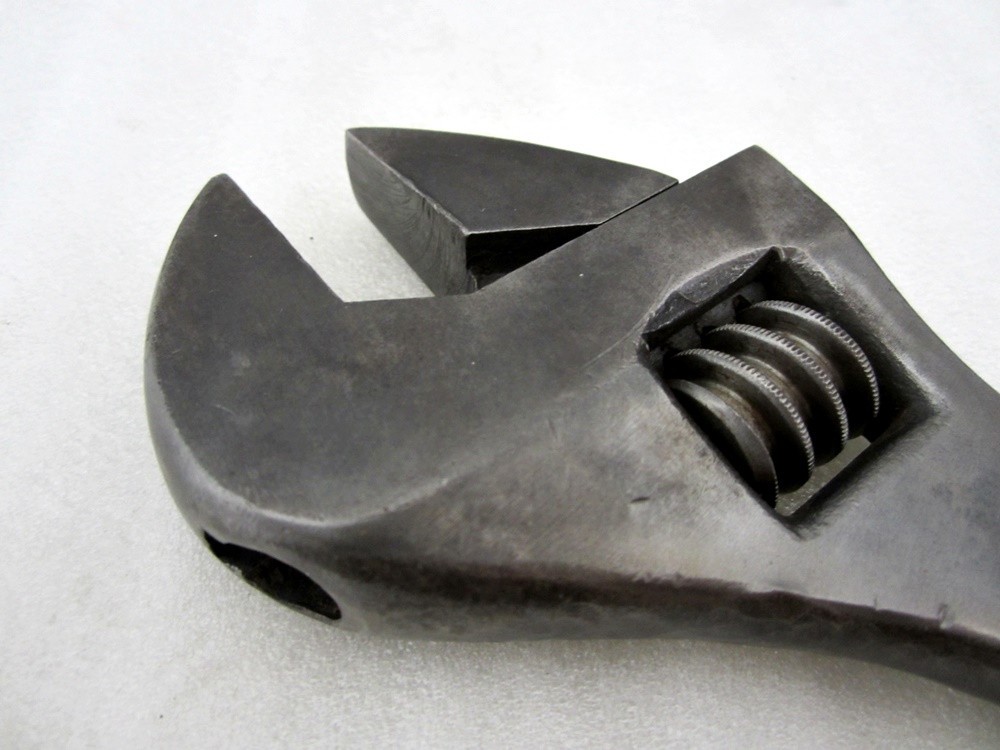 Vintage 12″ German Adjustable Wrench Thick Jaws Made in Germany