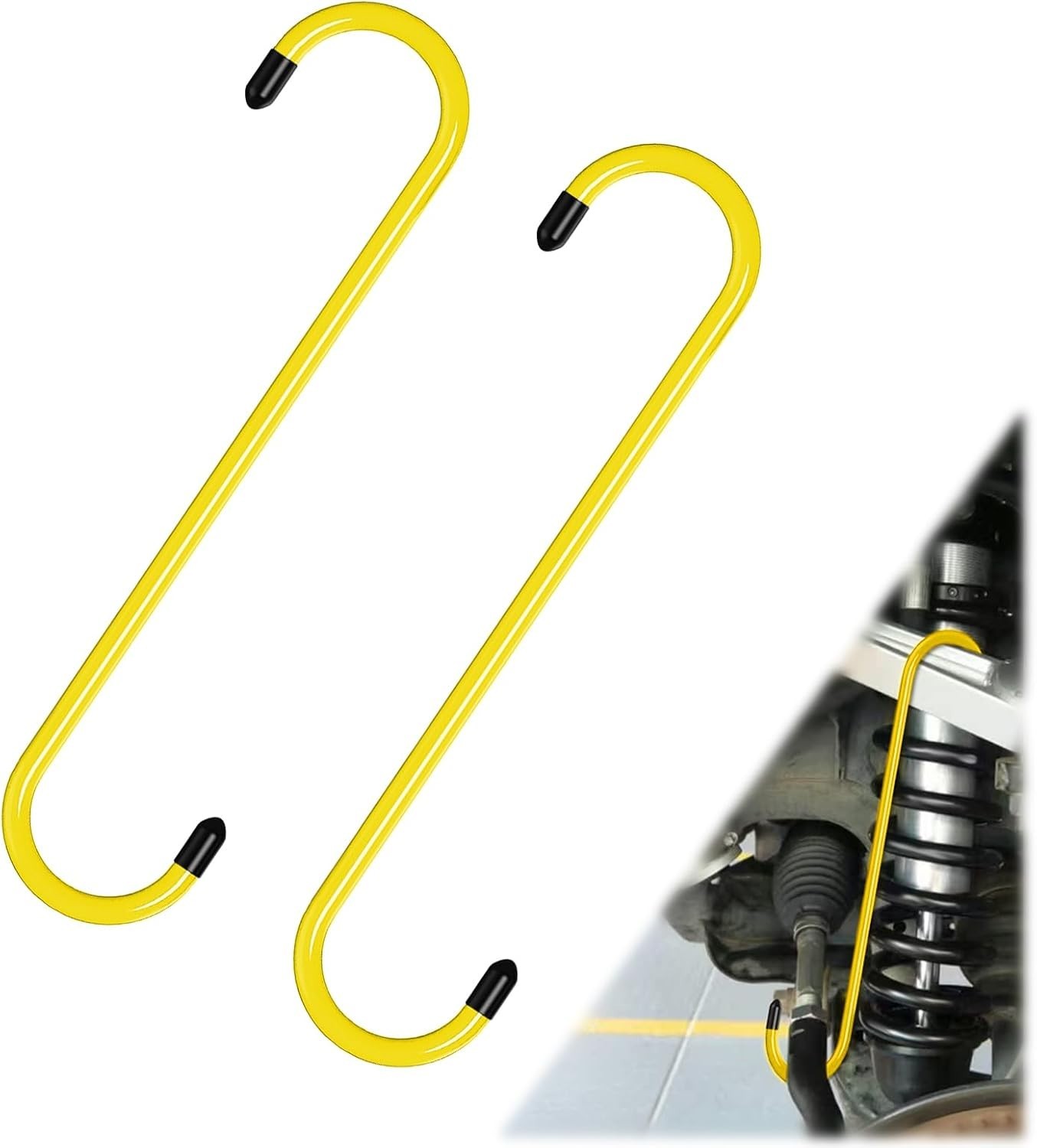 2PCS Durable Brake Caliper Hangers with Rubber Tips for Safe Vehicle Maintenance