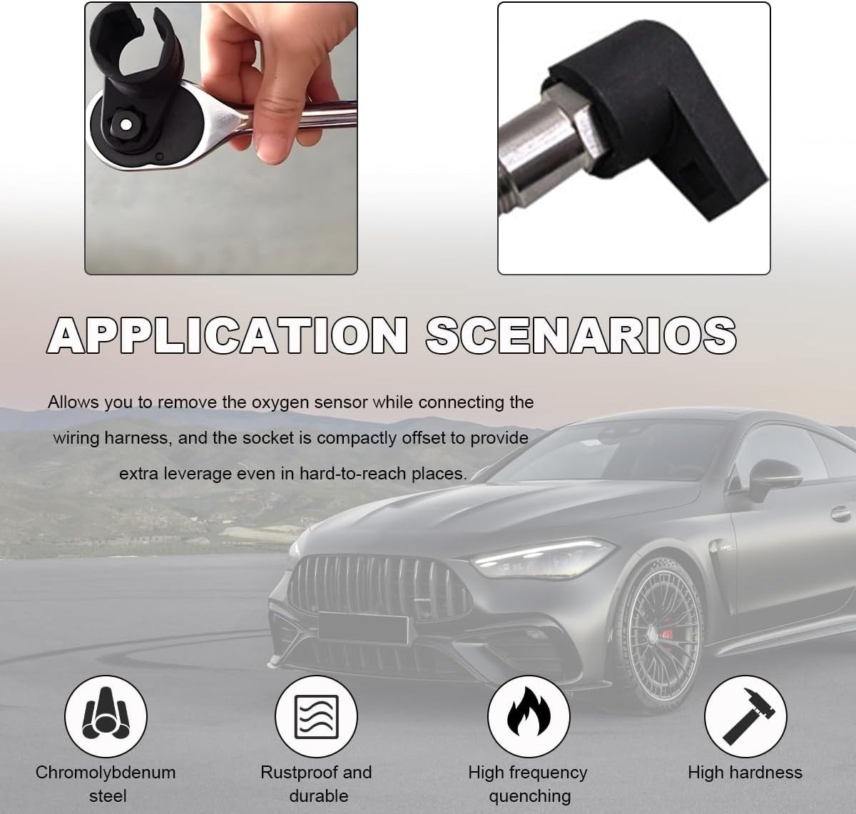 Durable 7/8-Inch 22mm Offset Automotive Oxygen Sensor Tool – Corrosion-Resistant