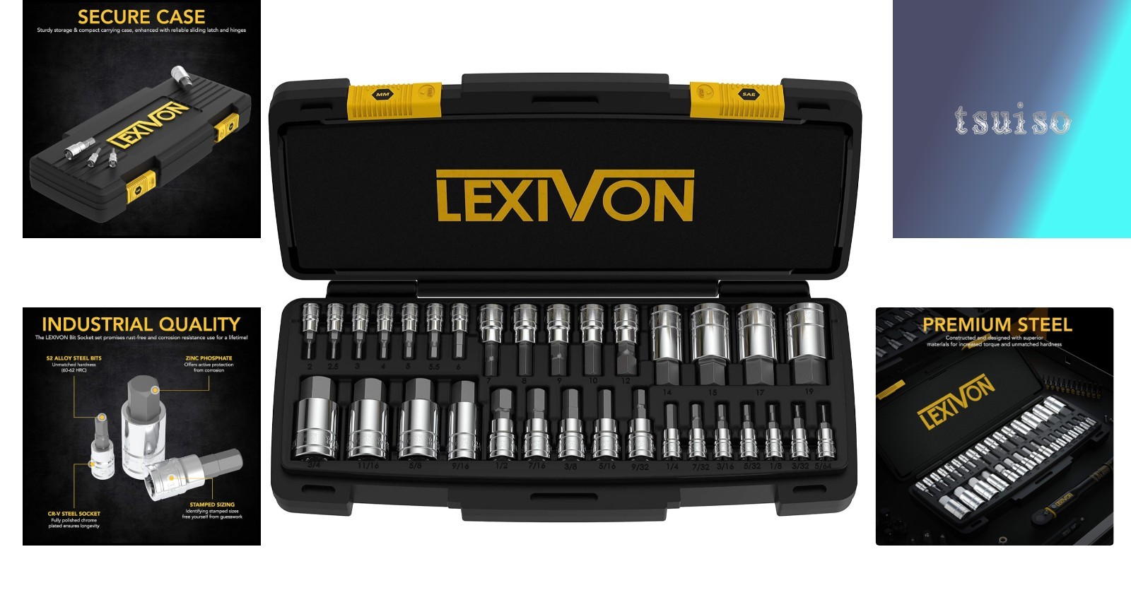 Hex Bit Socket Set – 32 Sockets with Chrome Finish & Lifetime