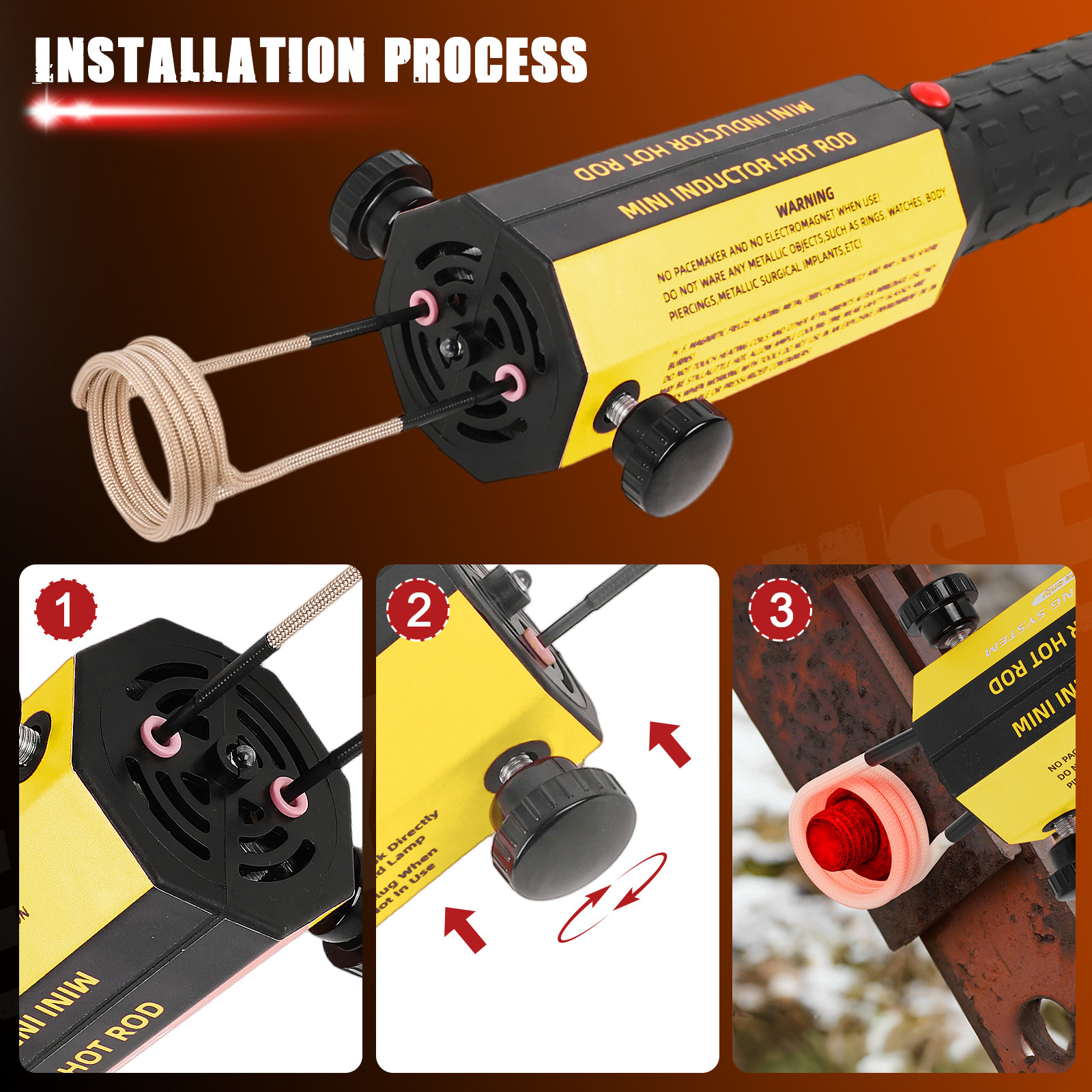Magnetic Induction Heater Kit with 8 Coils for Rusty Screw Removing