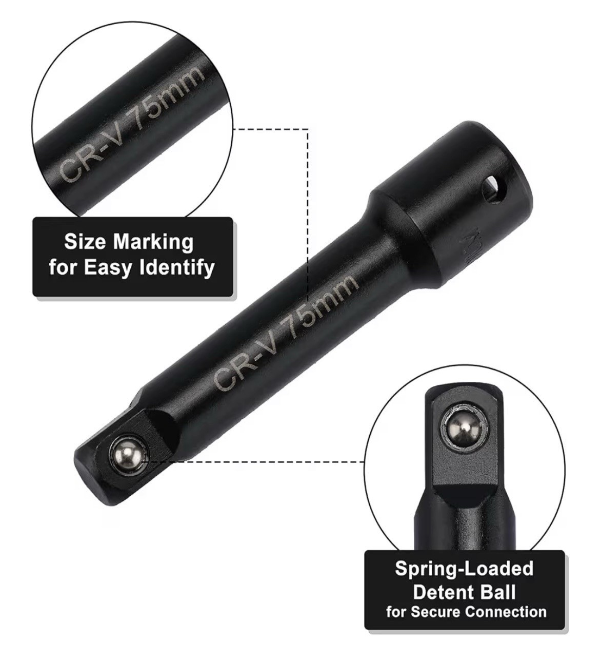 Casoman 1/4″,3/8″,1/2″ Drive Extension Bar Set, CR-V 9 PCS Socket Extension Bars