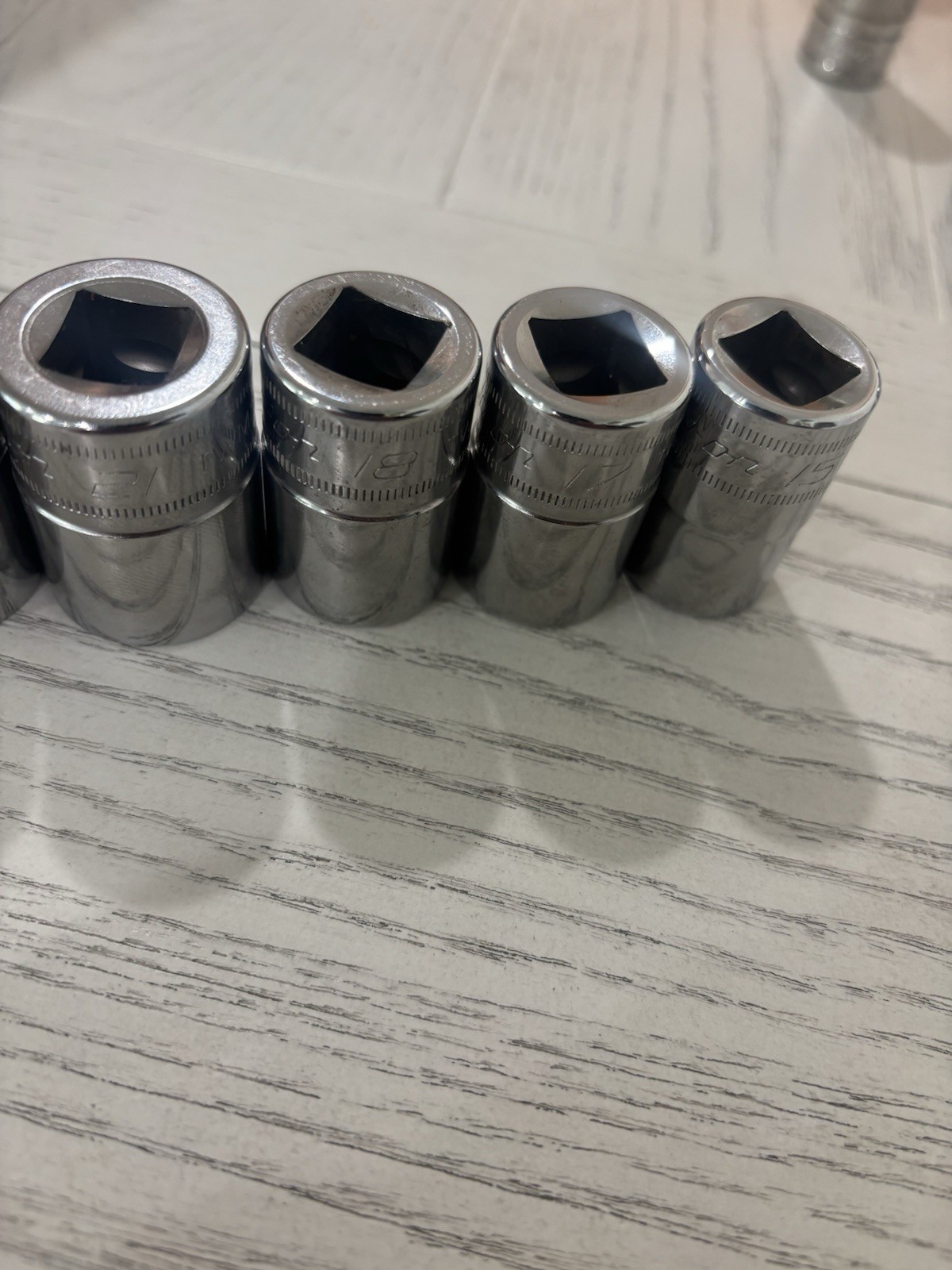 Snap-on 1/2” Drive Metric Shallow Socket TWM22 TWM21 TWM18 TWM17 TWM15 USA 6-PNT