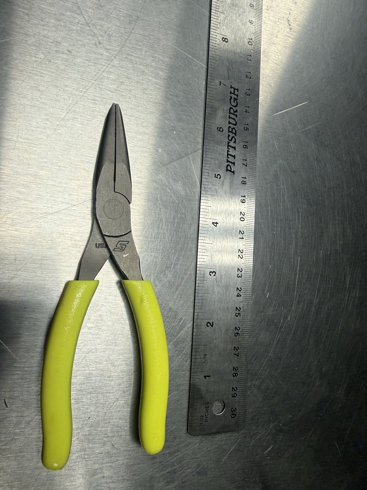 Snap-on Tools USA HI-VIZ 6″ Soft Grip Needle Nose Pliers 95ACFHV New Old Stock
