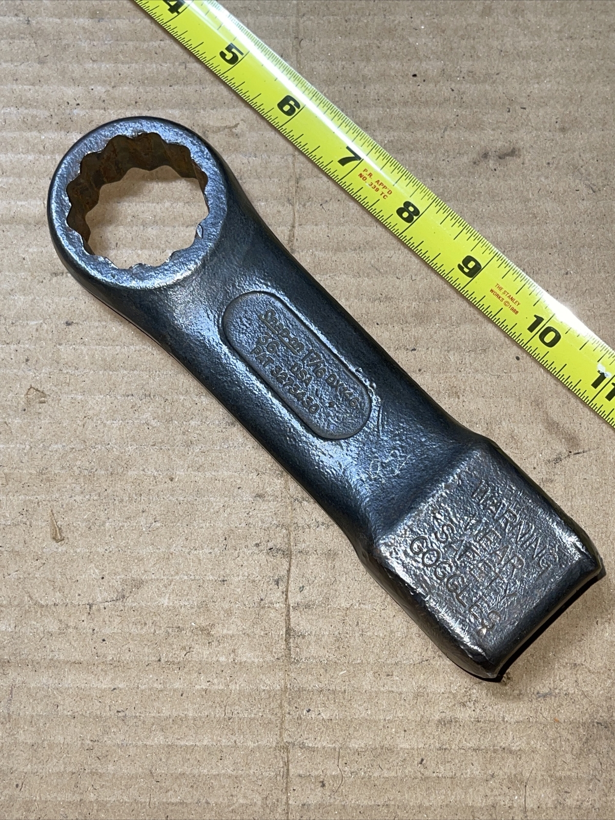 Vintage Snap-on Tools USA DX146 1-7/16 In SAE Slug Striker 12 Point Box Wrench