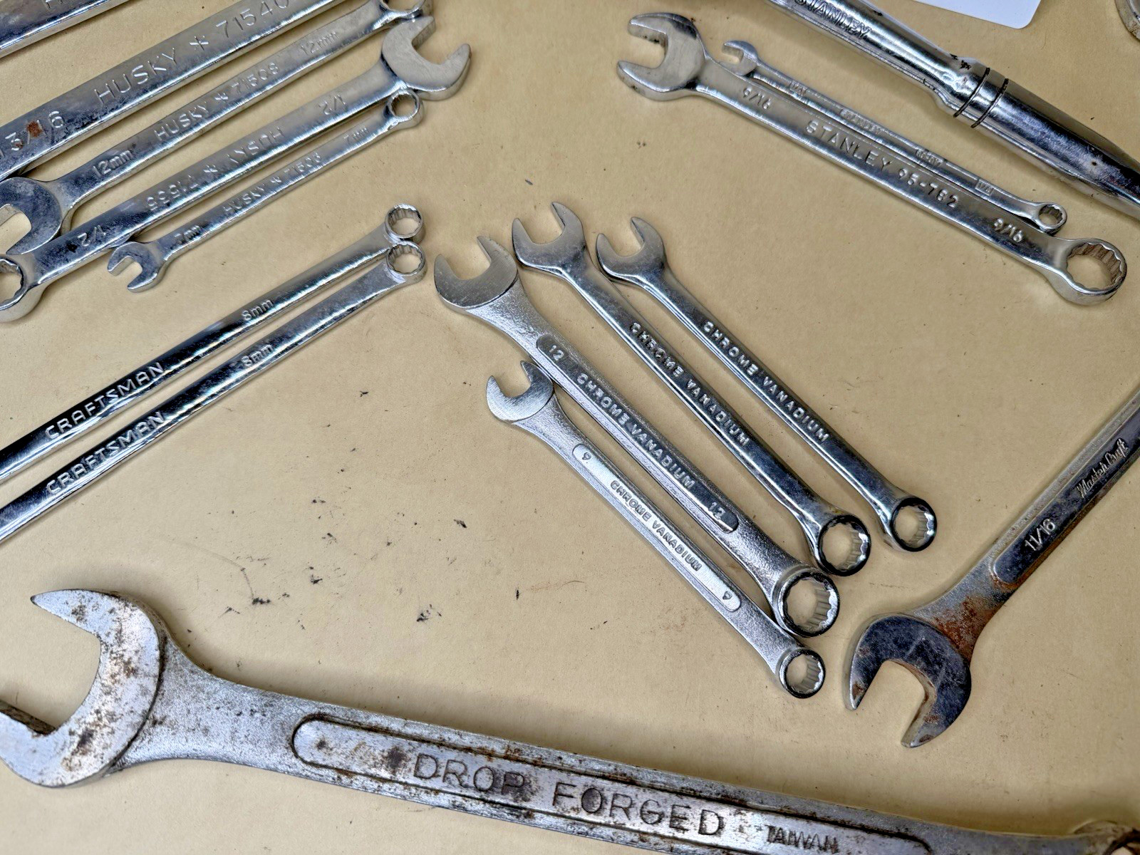 28 Pc Mixed Wrench Tool Lot Husky Craftsman Stanley Mastercraft Hyper Tough Chro