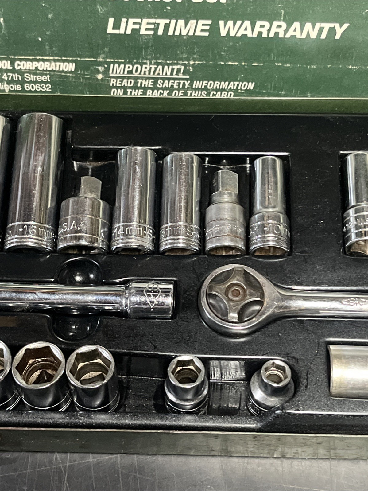 SK Professional Tools 39pc Socket Set 3/8” Drive No. 94539 SAE & MM Incomplete