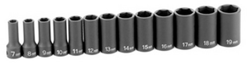 Grey Pneumatic 1213MSD 3/8″ Drive 13 Piece Semi-Deep Metric Socket Set