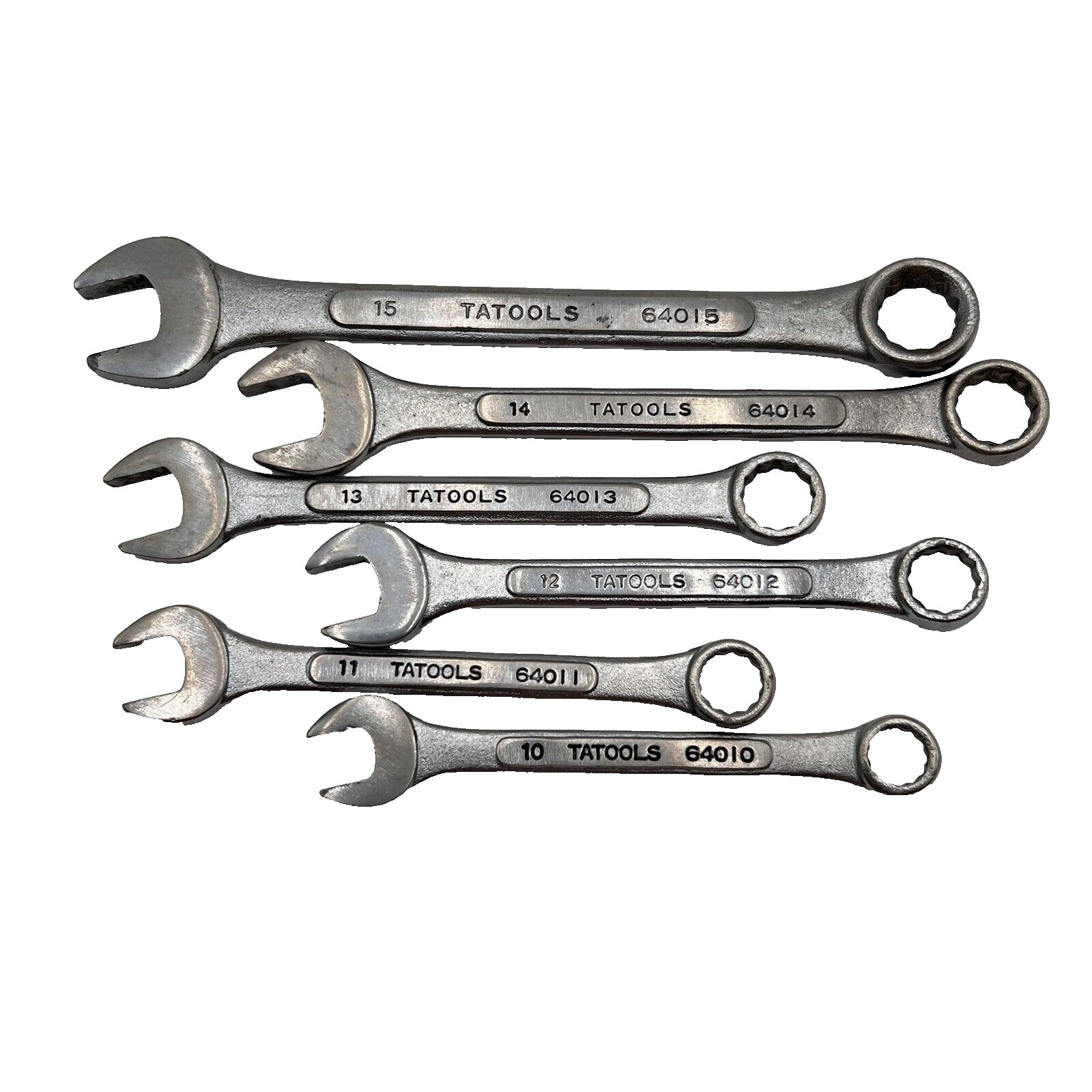 TATools Combination Wrench Set 6 Pc 10, 11, 12, 13, 14, 15 MM Drop Forged Taiwan