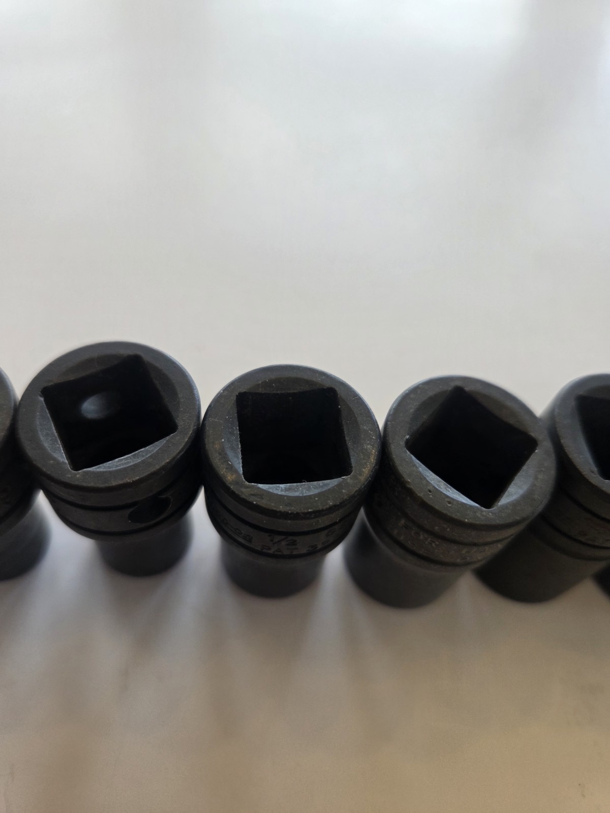 Snap On Tools 9 Piece 1/2″ Drive Industrial Finish 12 Point SAE Socket Set NICE