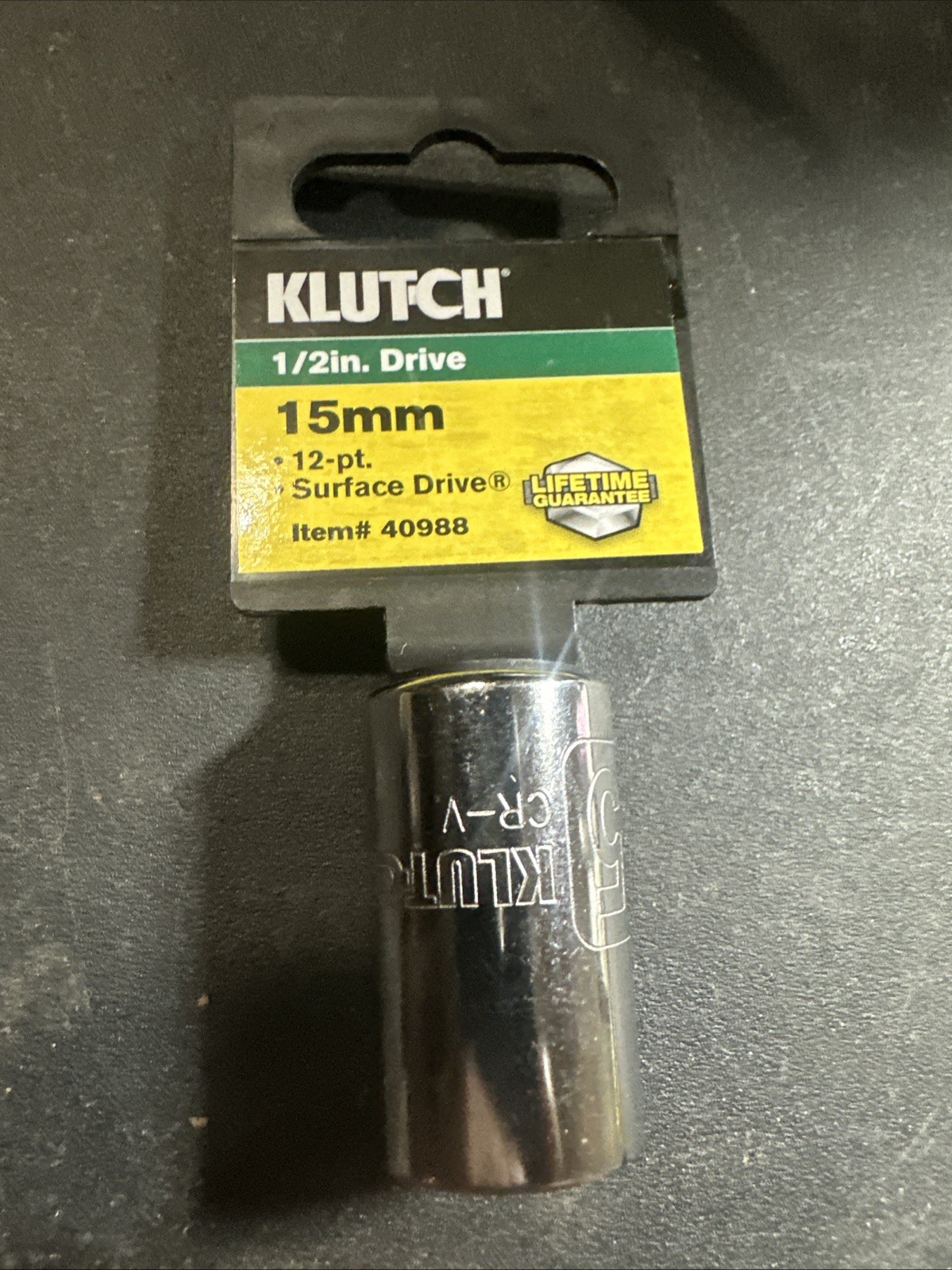 New Klutch 1/2 Drive 12 Pt 15mm Metric Sockets