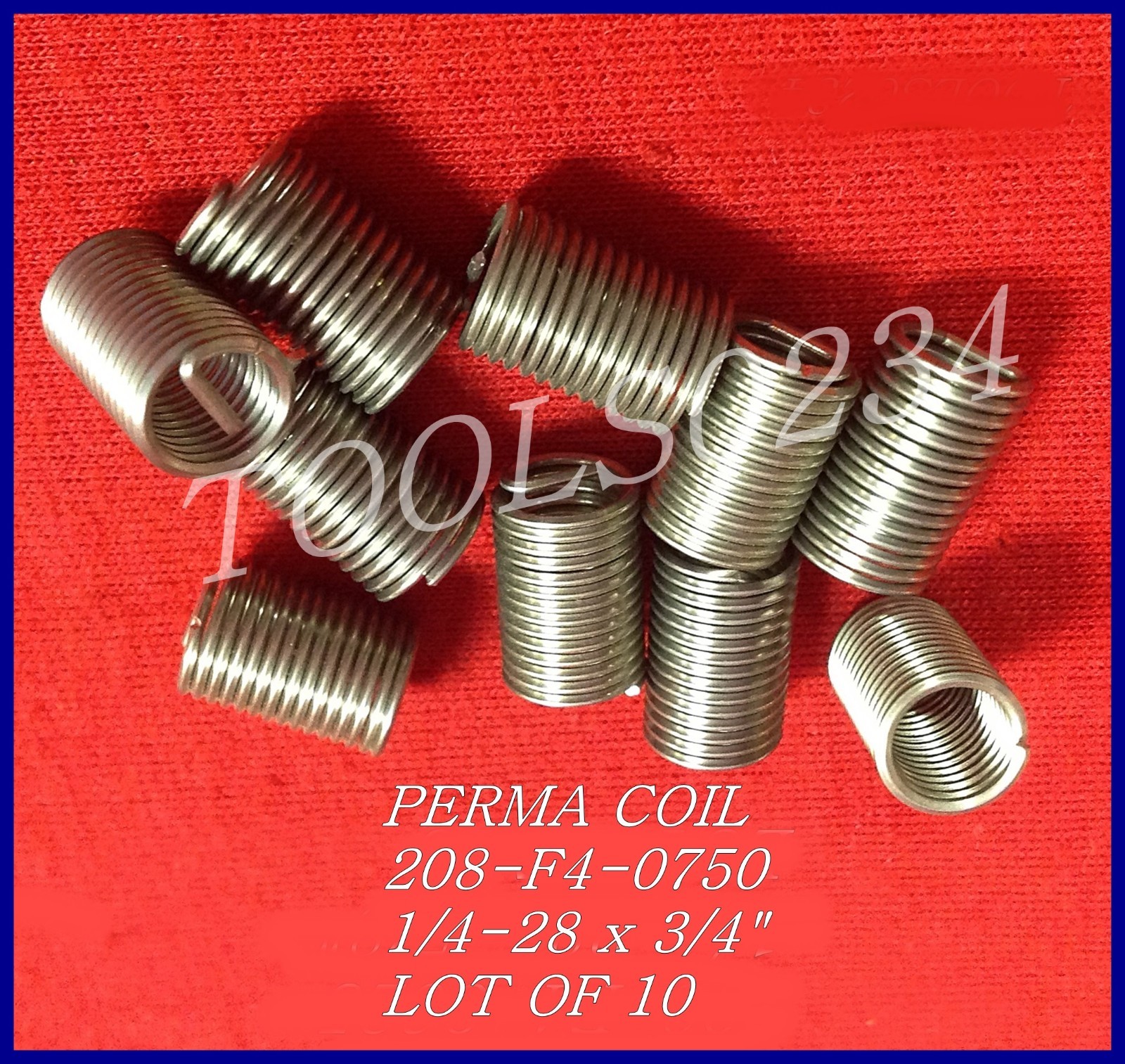 1/4-28 Thread Repair Insert 1/4-28 LOT OF 10 Inserts USA Perma Coil 208-F4-0750
