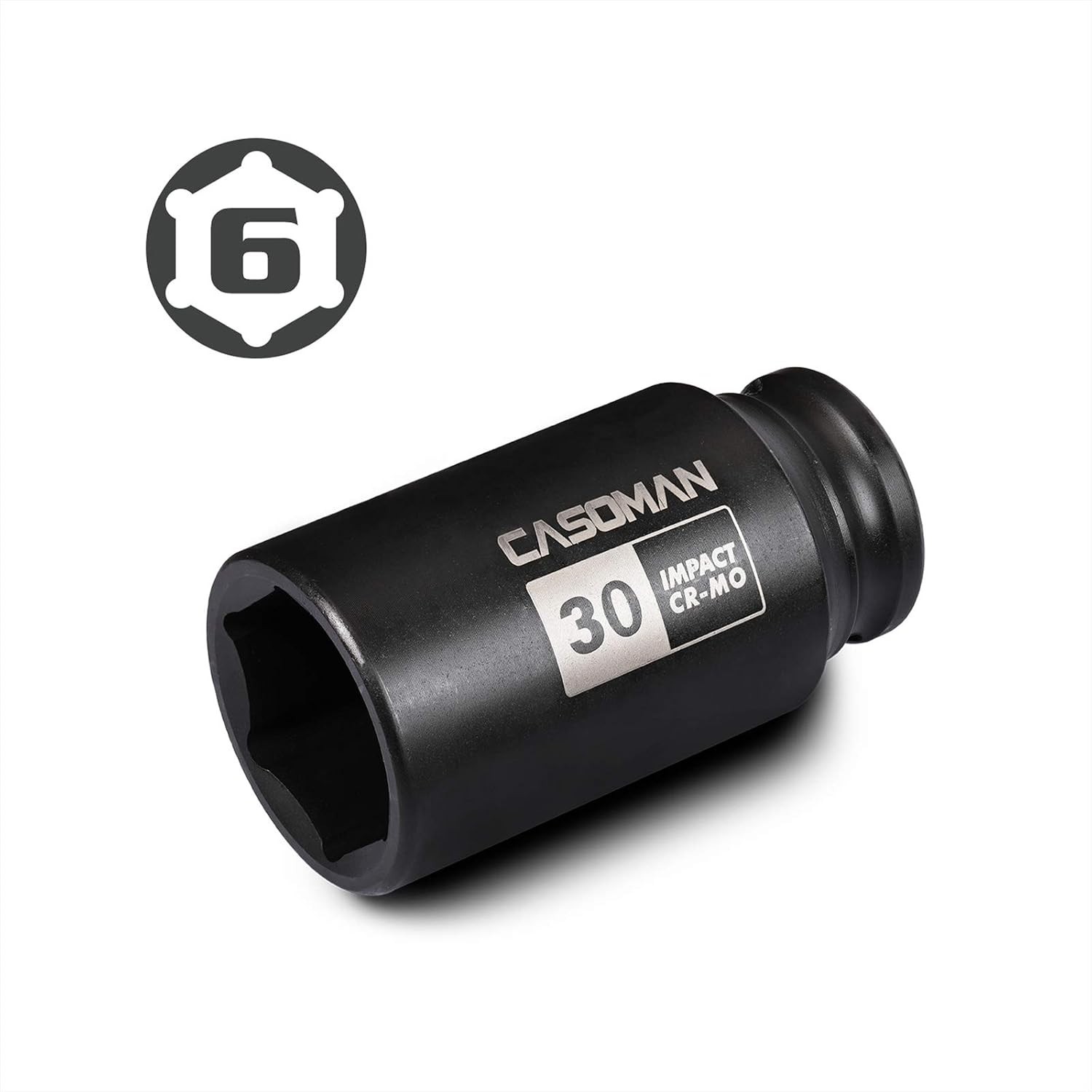 1/2″ Drive x 30 mm Deep 6 PT Impact Socket, CR-MO, 1/2-inch Drive 6 Point Axl…