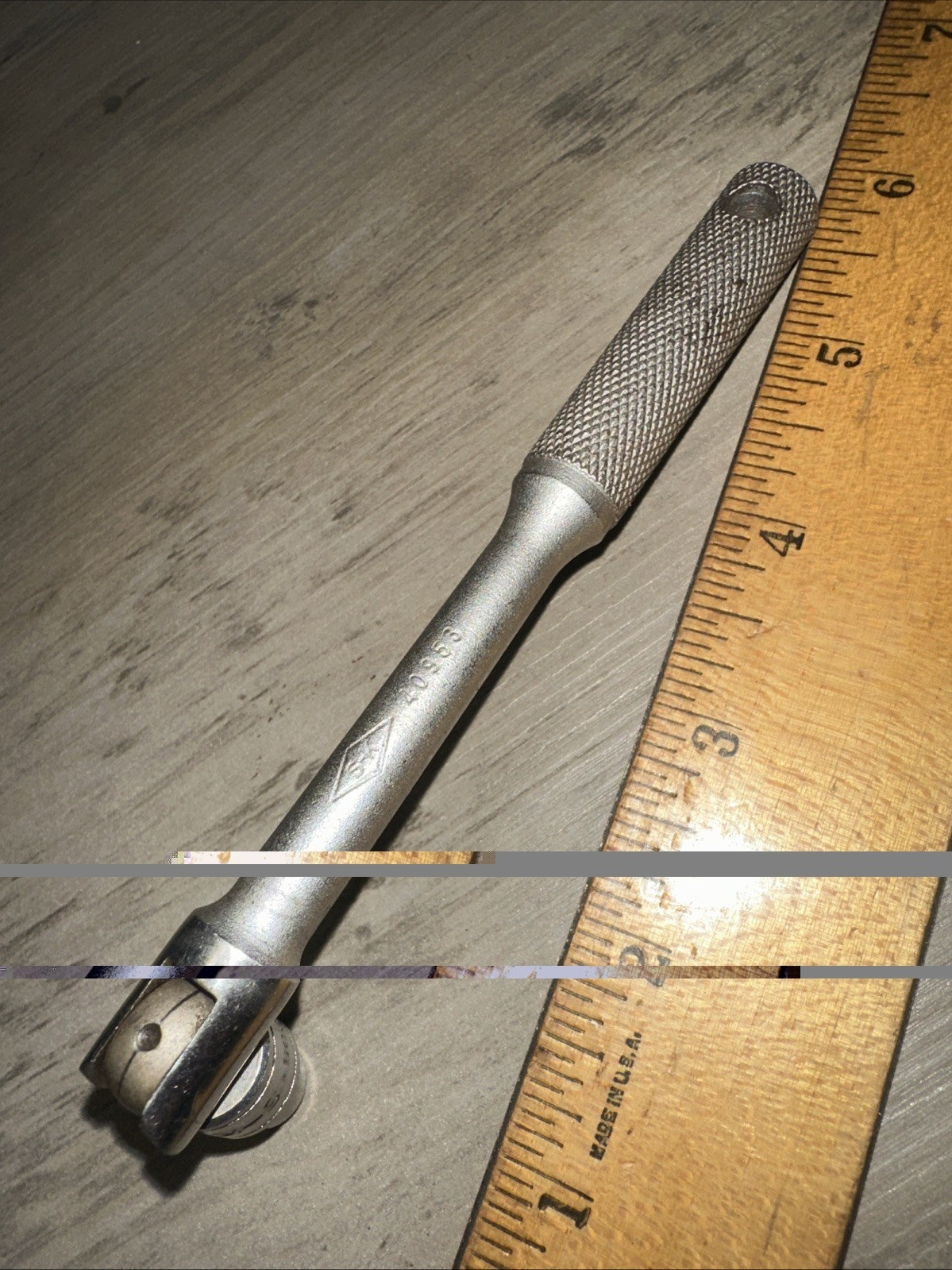 Vintage S-K SK Tools Flex Head Breaker Bar 40953 1/4” Diamond Logo & 1/4” Socket