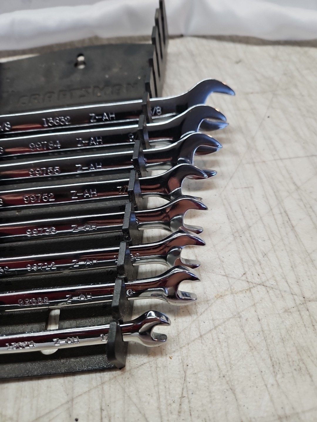 8 Craftsman Z-AH Series SAE Combination Wrench Set & Holder