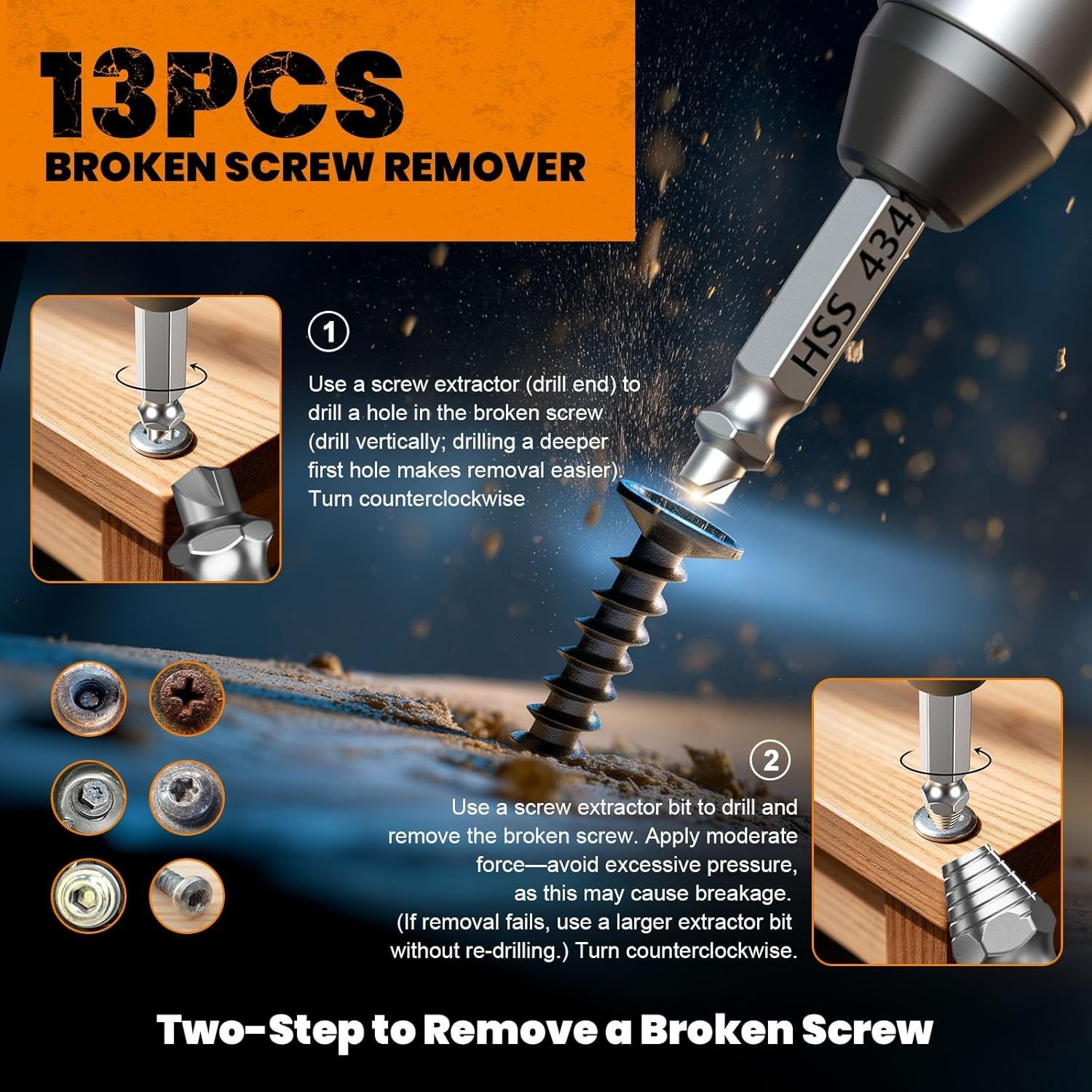 Damaged Screw Extractor Set,13 Pcs Bolt Extractor Set, Stripped Screws Nuts &…
