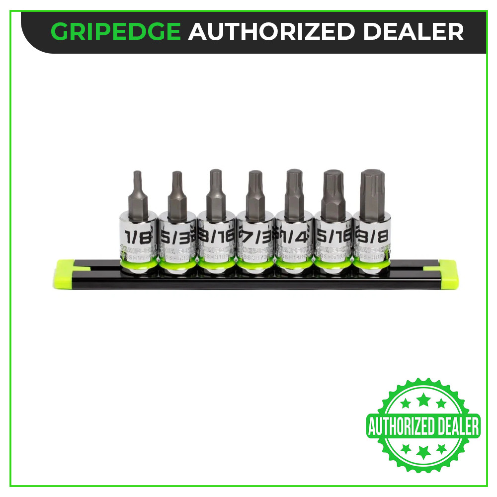 GripEdge Tools 7PC 3/8 Dr Short SAE Hex Driver Set RPT S2 Steel NEW