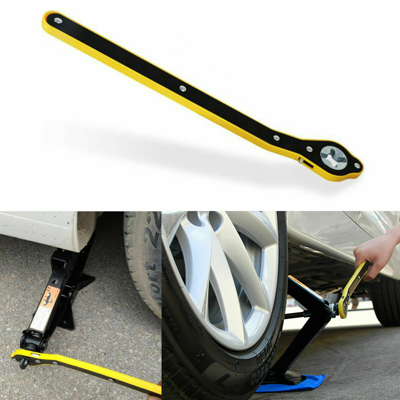 Handle Labor Saving Wrench Car Scissor Jack Ratchet Wrench Tire Wheel Lug Wrench