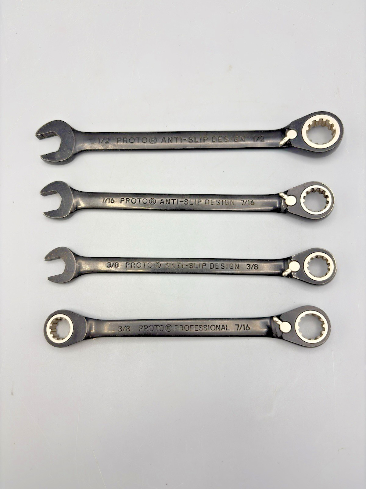 Lot of 4 Proto Ratchet Combination Wrenches *Pre Owned* FREE SHIPPING