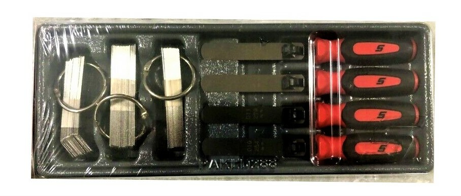 *NEW* SNAP-ON Feeler Gauge SET 82 pcs. Straight, Step & 45° *RED HANDLES* FB336