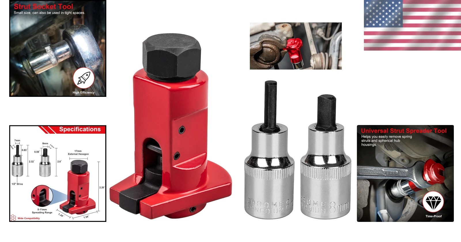 Universal Suspension Strut Spreader Tool Kit for Most Vehicles