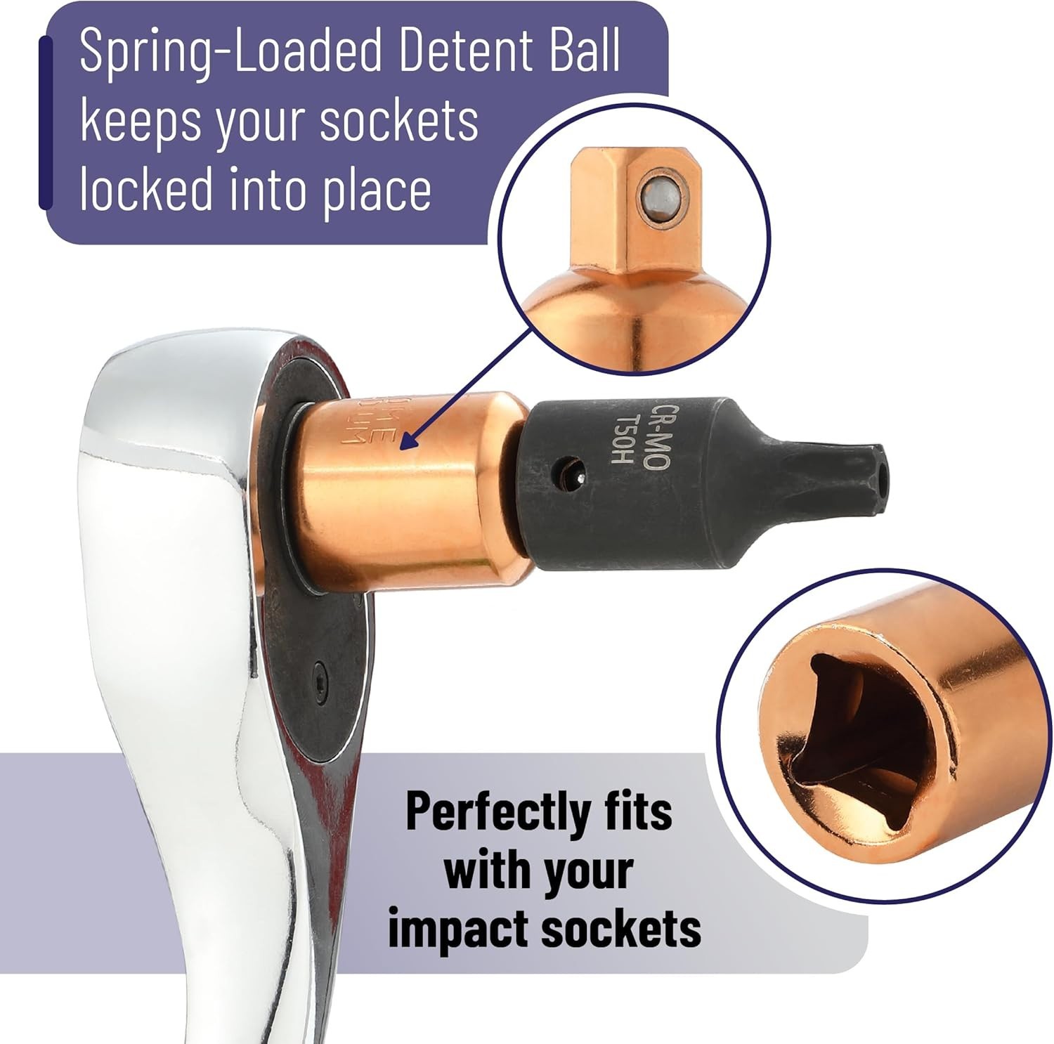 Bates Chrome Molybdenum Steel Impact Socket Reducer Set – Sleek Rose Gold Finish