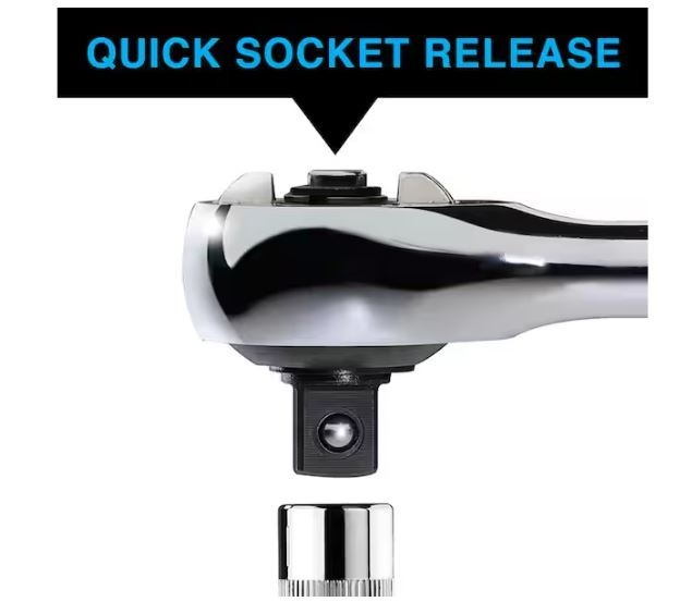 Zero Degree 3/8 in. Drive Gearless Ratchet with Socket Quick Release