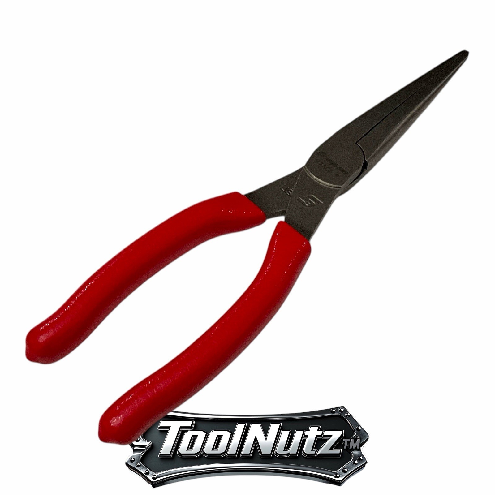 Snap-on Tools NEW 97ACF 9″in. RED Soft Grip Rounded Jaw Needle Nose Pliers USA