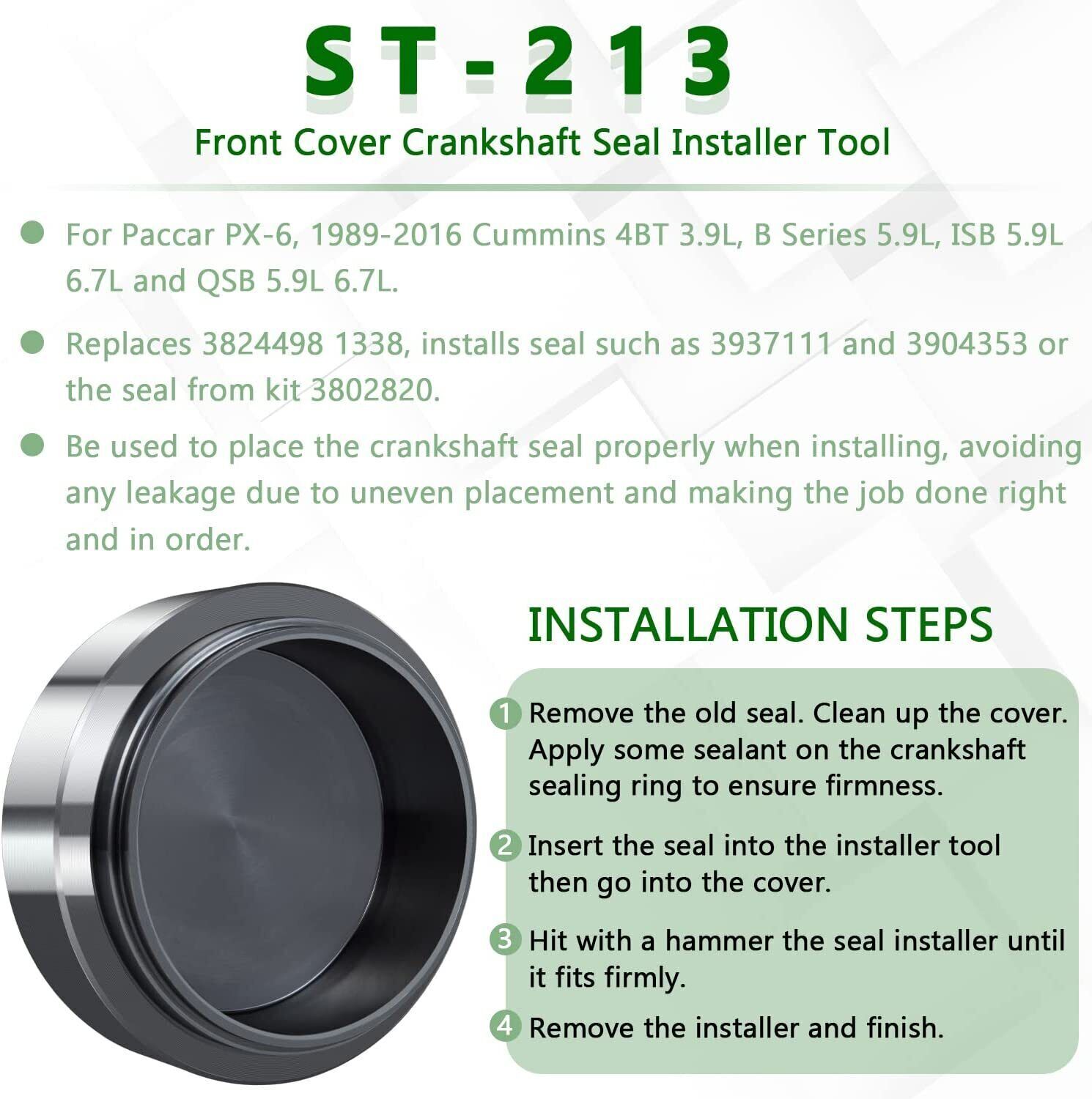 Front & Rear Crankshaft Seal Remover Installer Tools for Cummins 3.9L 5.9L 6.7L