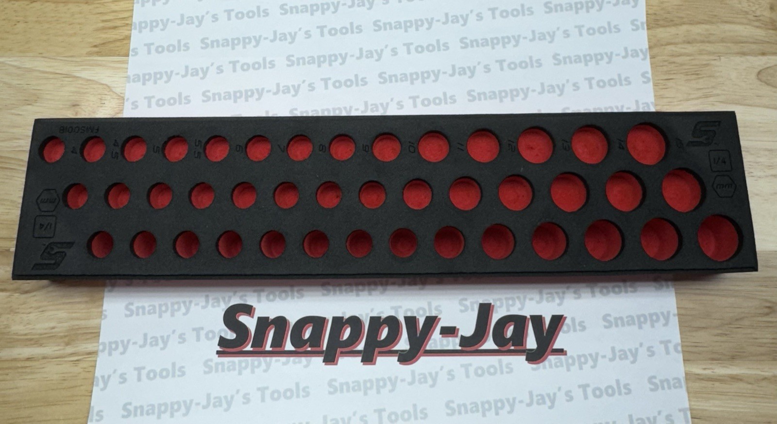Snap-on Tools NEW RED FOAM ORGANIZER 42pc 1/4″ Drive METRIC Socket Set FMS001B