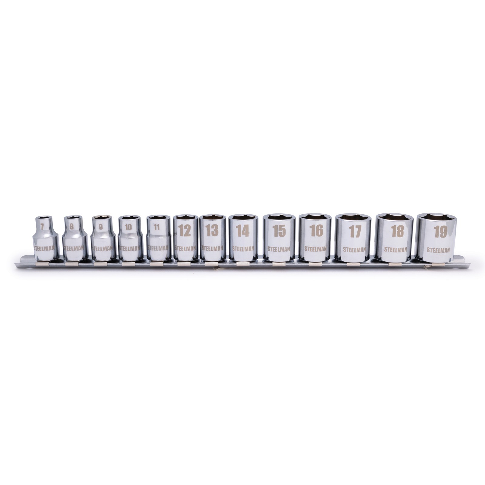 Steelman 13pc 3/8-in Drive Shallow Depth 6-pt Metric Chrome Socket Set 78528