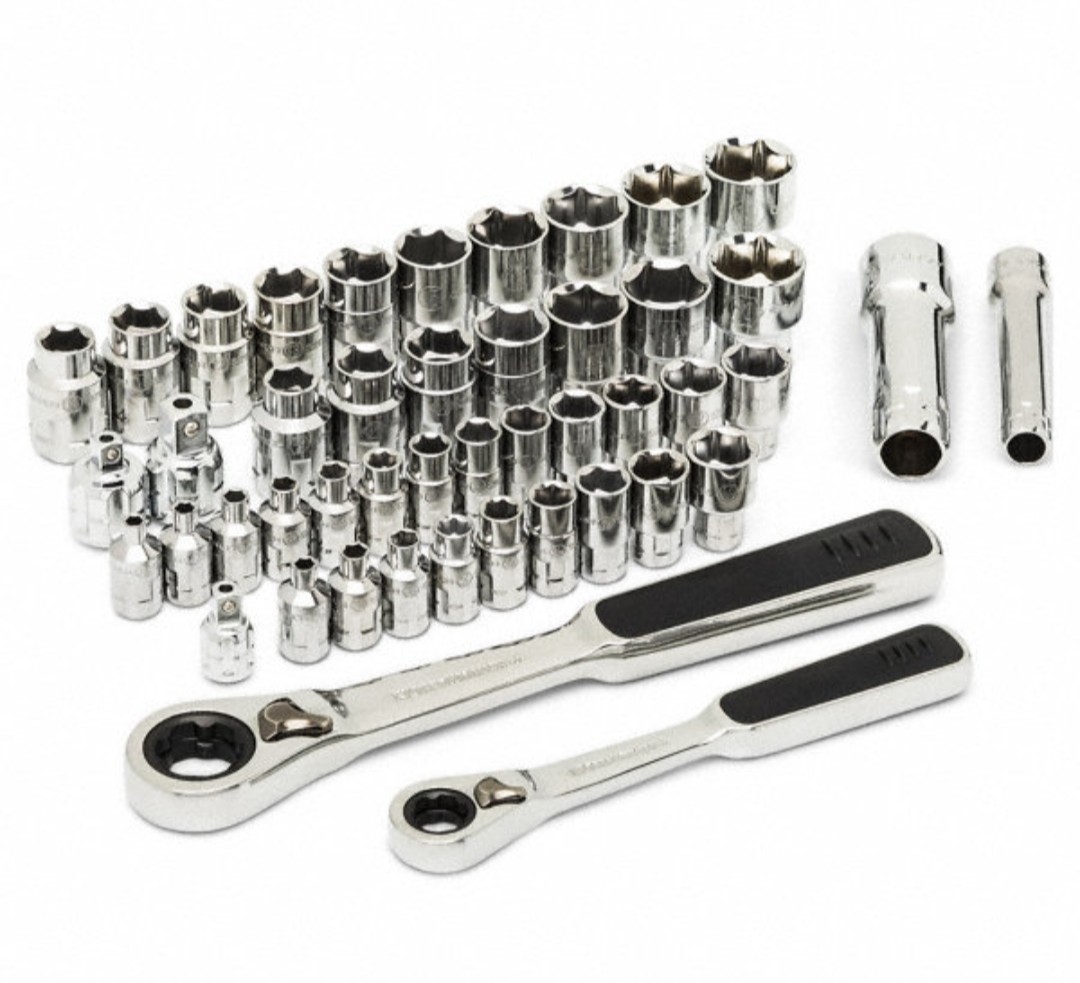 GEARWRENCH Socket Set: 1/4 in, 3/8 in Drive 46 Pieces, 6-Point: #178M
