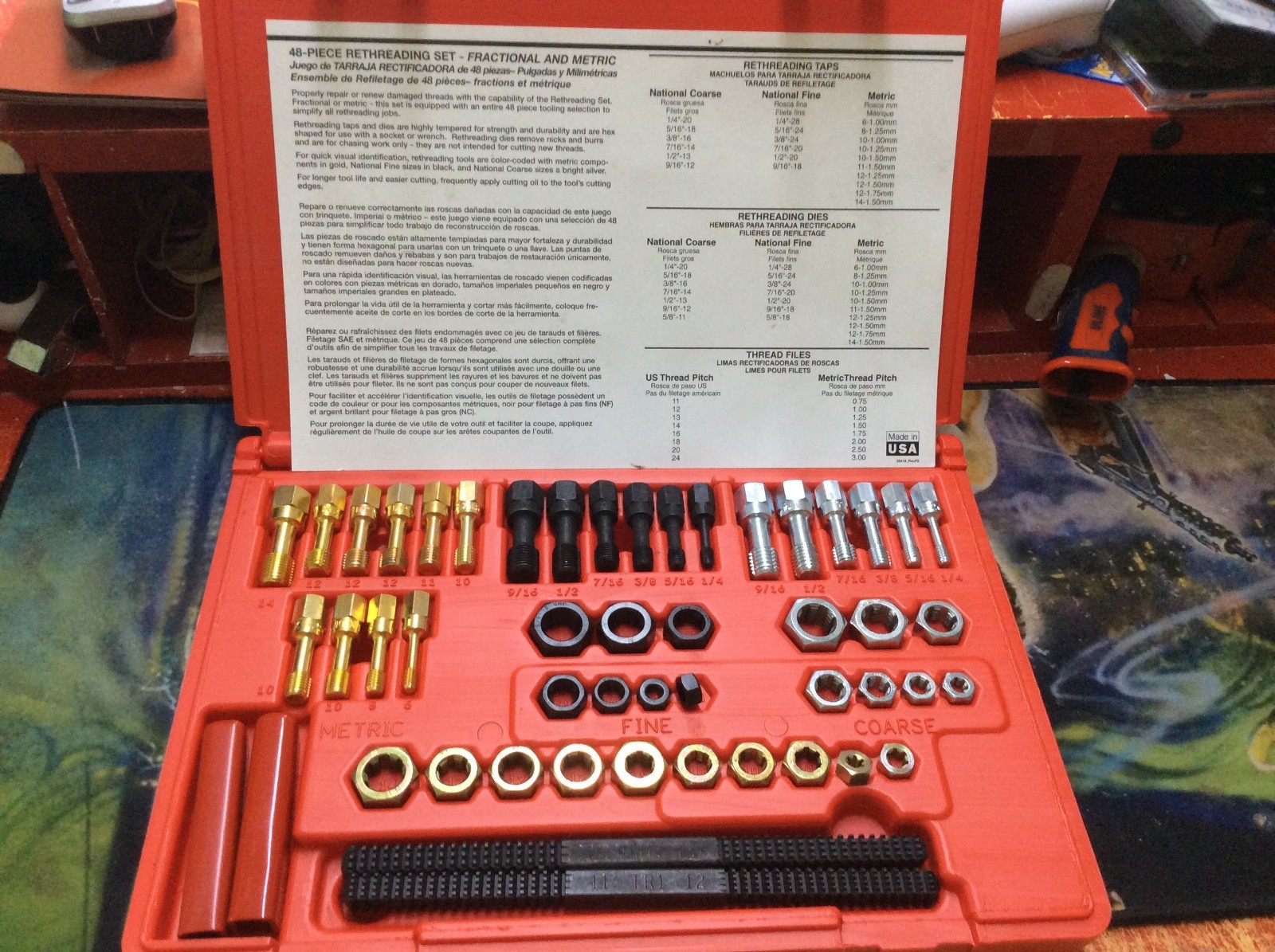 Mac Tools USA 48-Piece Thread Restoring Set TRCOMBO-48 SAE & Metric & Organizer.