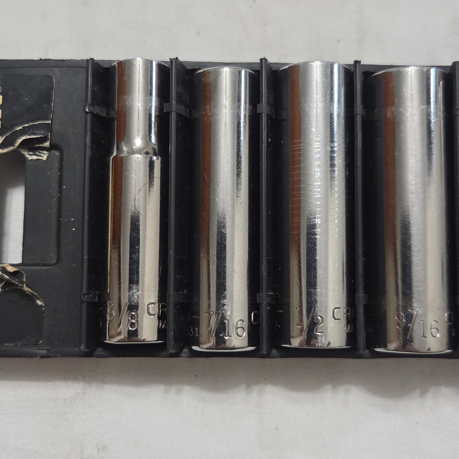 Craftsman -G- SAE 9pc 3/8″ – 7/8″ 6 Pt Deep Socket Set 3/8″ Dr. 934439 – USA