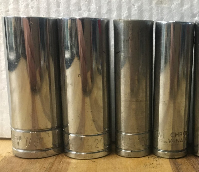 Lot Of 8 Deep Sockets 1/2″ Drive 3 PT, 4 PM AND 1 UNBRANDED