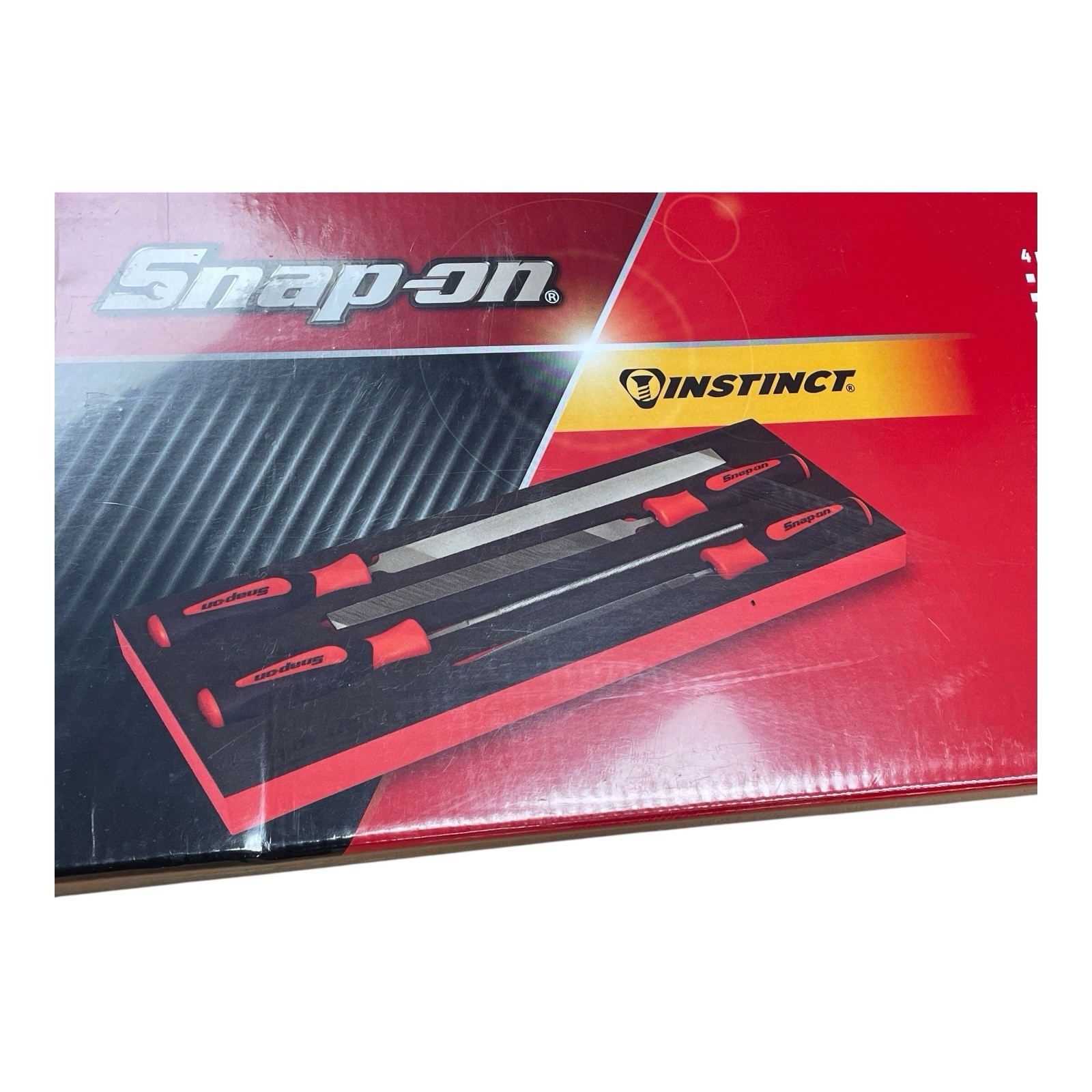 Snap on Tools Red Soft Grip Handle 4 Piece Mixed File Foam Set SGHBF500AFR