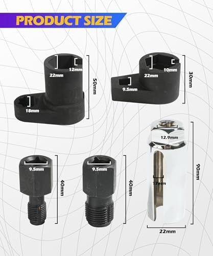 5Pcs Oxygen Sensor Socket Vacuum Wrench O2 M12 M18 Tool Renew Thread Chaser Set