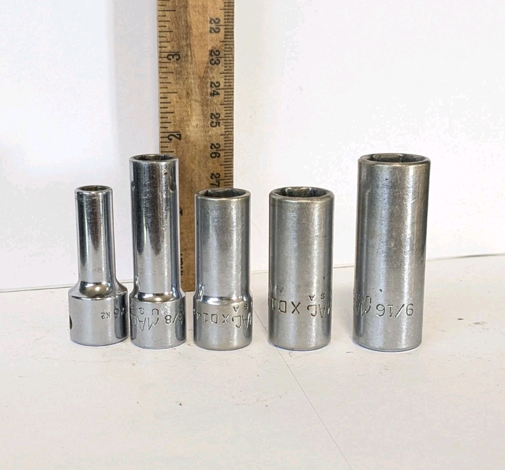 MAC TOOLS 5 PIECE 3/8 DRIVE SAE. DEEP 6 POINT SOCKET SET 1/4″ THROUGH 9/16 INCH