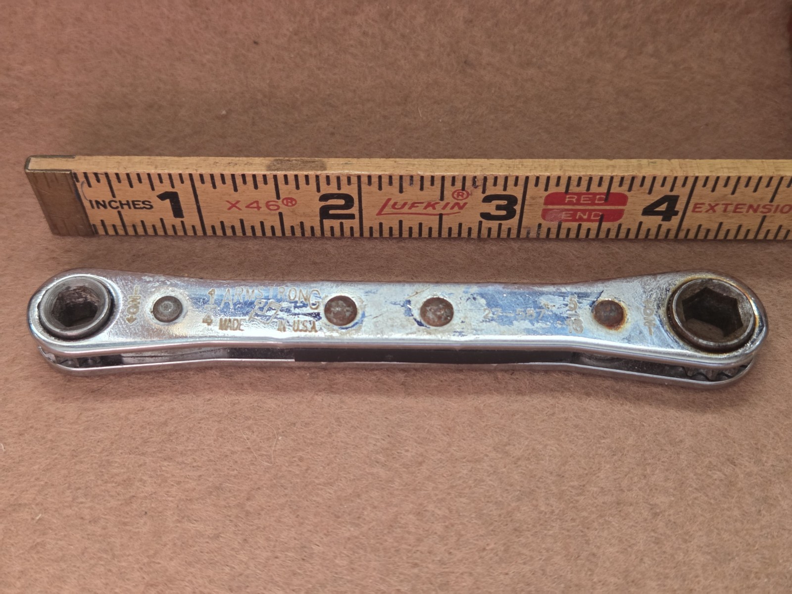 Armstrong USA 1/4″ x 5/16″ Ratcheting Double Box End Wrench 6 Point