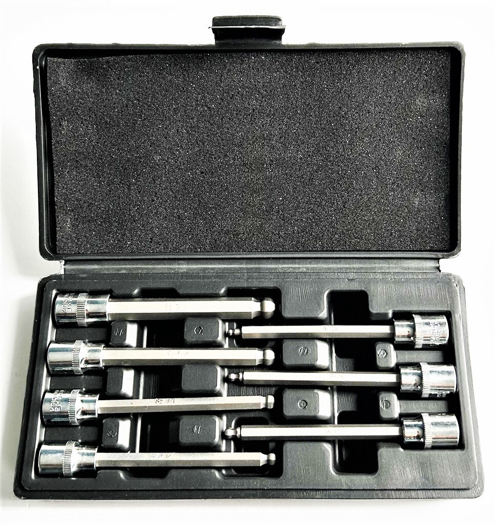7pc STARK TOOLS 3/8″ DR. S2 ALLOY EXTRA LONG BALL HEX ALLEN SOCKET SET SAE 33803