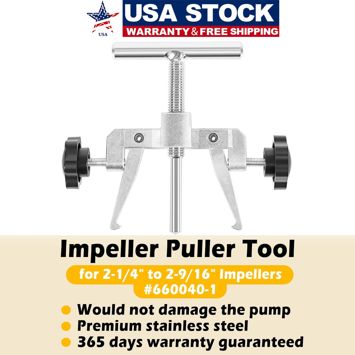 660040-1 Impeller Puller Removal for Impellers 2-1/4″ to 2-9/16″ Jabsco Pump