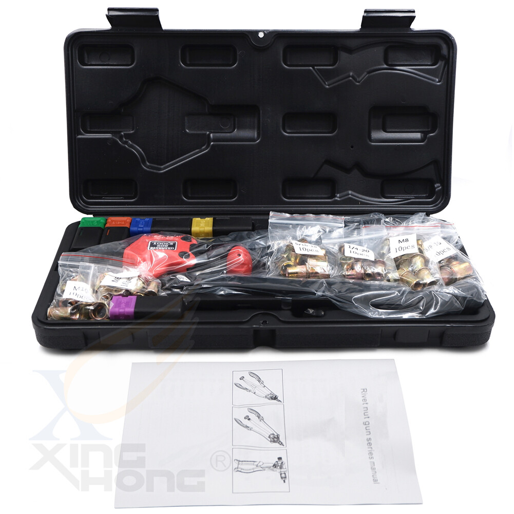 Knob Type Riveting Nut Gun 360mm 14″ 60pcs Rivet Nut Gun Kit Rivnut Setting Tool