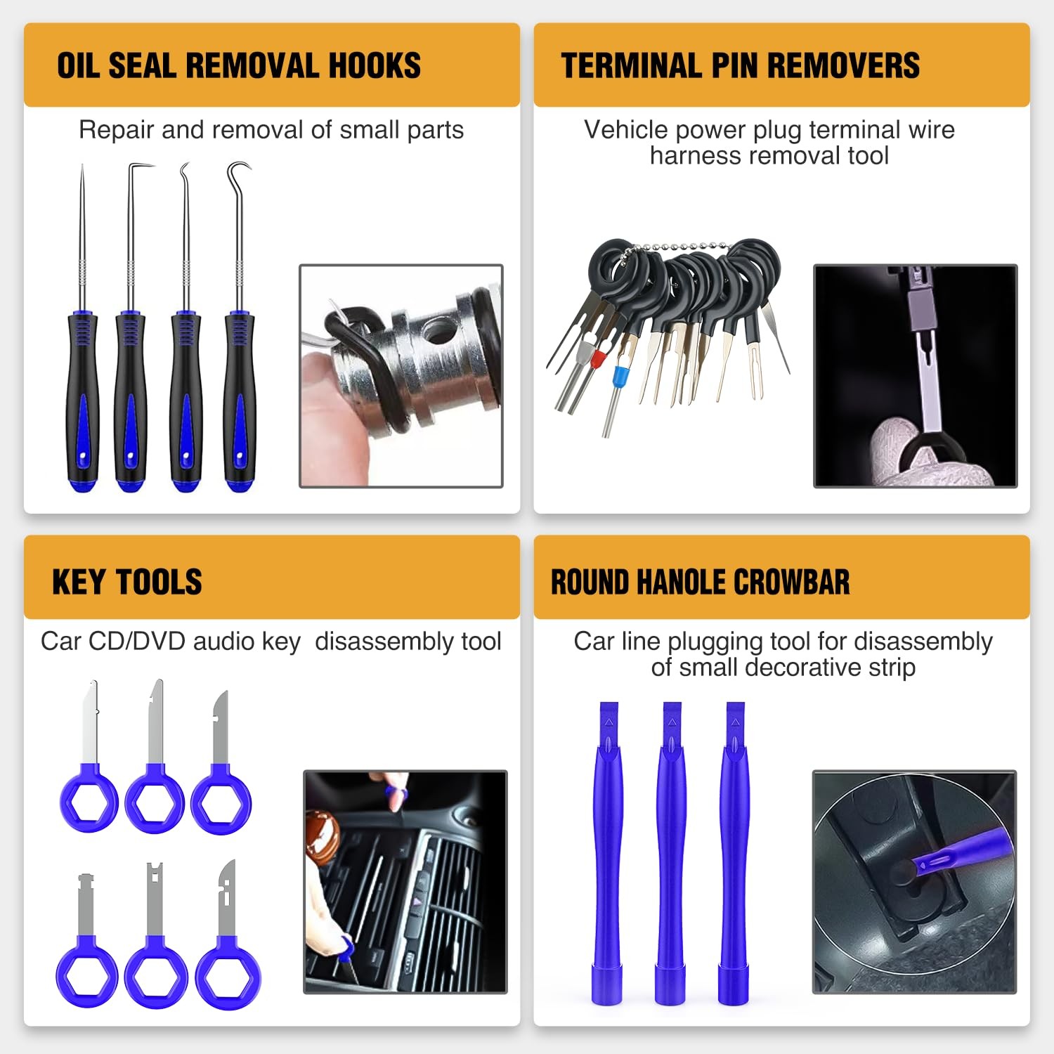 GOOACC 330Pcs Trim Removal Tool, Auto One Size, Clips Kit Blue