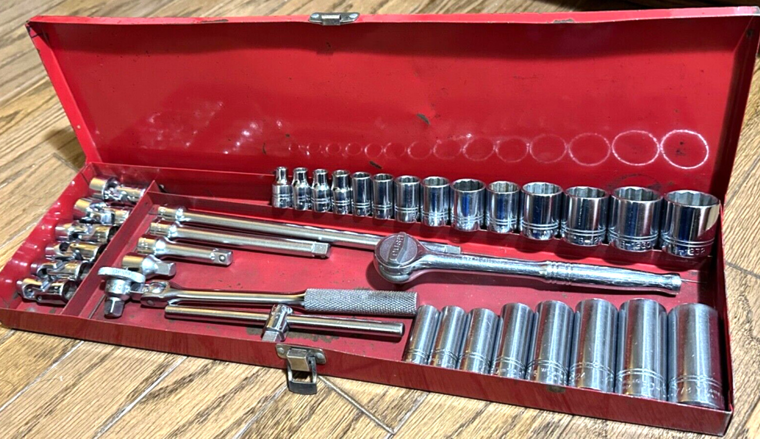 🇺🇸 Williams Tools 3/8 Socket Set General Service Extension Breaker Bar Lot Box