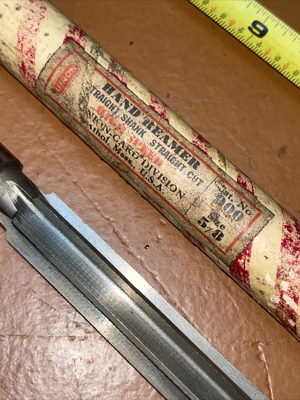 NOS Union USA 900 5/8 In SAE Straight Shank Straight Cut Hand Reader UTD
