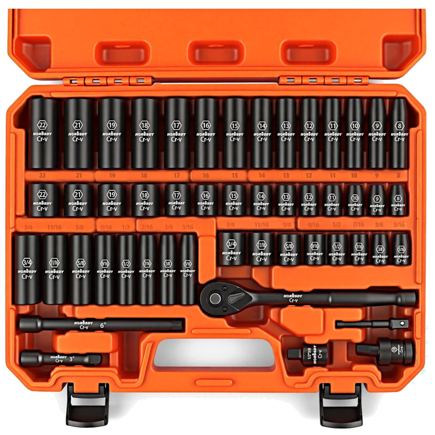 Comprehensive 50-Piece Socket Set – 3/8″ Drive Impact with Corrosion Resistance