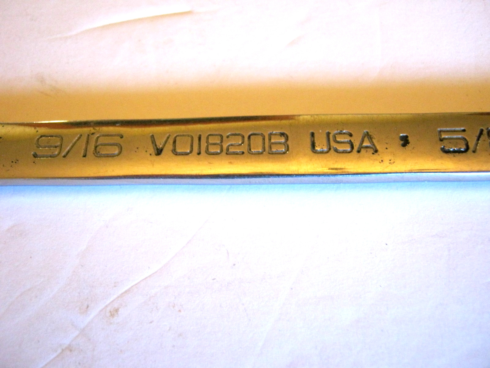 SNAP ON – VO1820B – 9/16 AND 5/8 DOUBLE OPEN END WRENCH – 7 1/4 Inches Long.