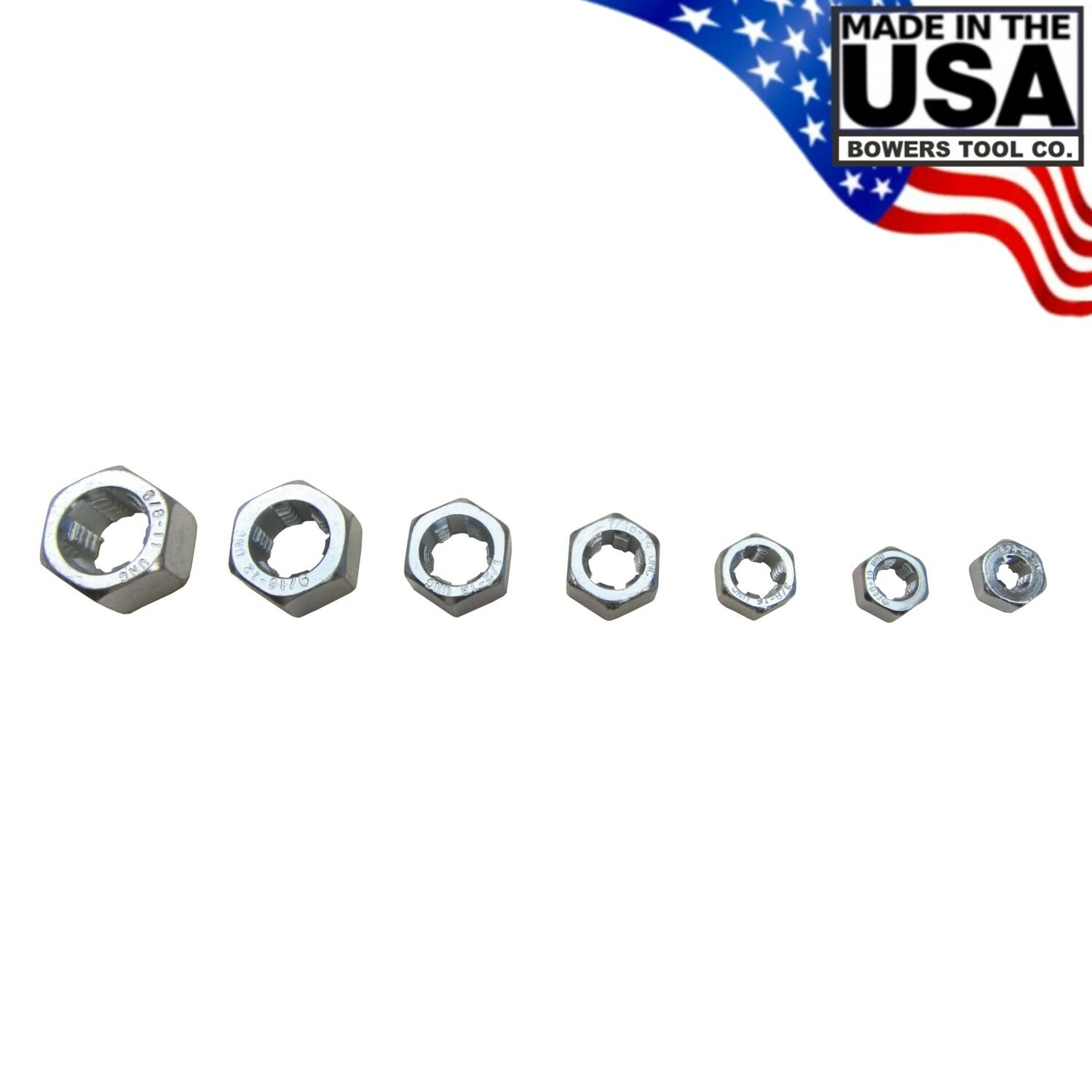 Lang NC SAE Rethreading Die Set Thread Restore 7pc 1/4″-20 to 5/8″-11 USA Made